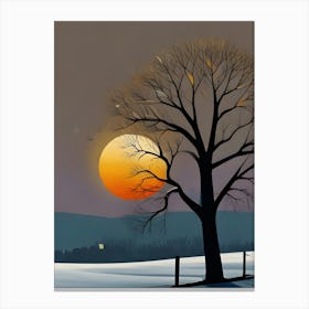 Tree In The Snow 3 Canvas Print