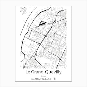 Le Grand Quevilly,France Minimalist Map Canvas Print