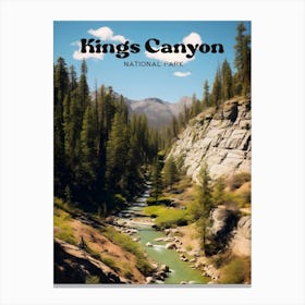 Kings Canyon National Park California Hiking Trail Modern Travel Art Canvas Print