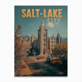 Salt Lake City Travel Poster Canvas Print