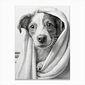 Dog with towel Canvas Print