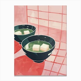 Pink Breakfast Food Miso Soup 1 Canvas Print