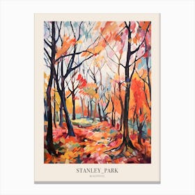Autumn City Park Painting Stanley Park Blackpool United Kingdom 1 Poster Canvas Print