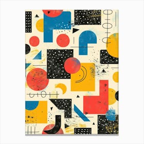 Playful And Colorful Geometric Shapes Arranged In A Fun And Whimsical Way 19 Canvas Print