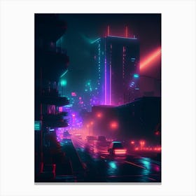 Light Pollution Neon Nights Space Canvas Print