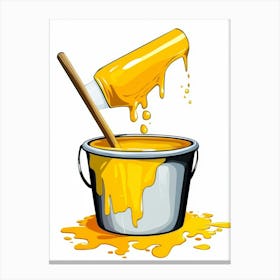 Yellow Paint In A Bucket Canvas Print