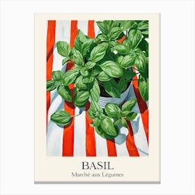 Marche Aux Legumes Basil Summer Illustration 2 Canvas Print