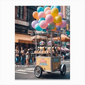Retro Robot Balloon Cart In New York City Canvas Print