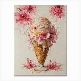 Cherry Blossom Ice Cream 2 Canvas Print