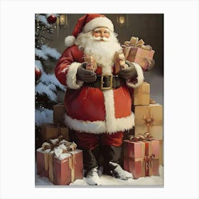 Santa Claus With Presents 4 Canvas Print