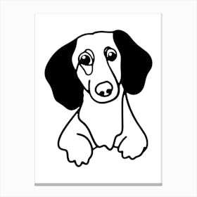 Dachshund hand drawing cute illustration 2 Stampe su tela