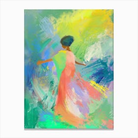 Abstract Of A Woman In A Colorful Dress Canvas Print