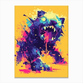 Splatter Art Bear Canvas Print