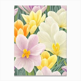 Crocus Pastel Floral 1 Flower Canvas Print