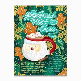 Santa Mug Hot Cocoa Canvas Print