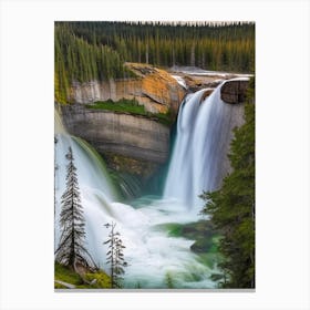 Sunwapta Falls, Canada Realistic Photograph (2) Canvas Print
