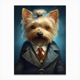 Gangster Dog Silky Terrier 4 Canvas Print