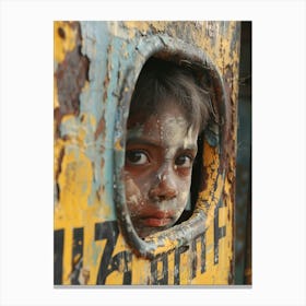 Child In A Train Canvas Print