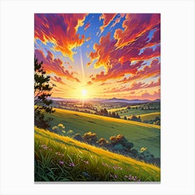 Sunset In The Countryside 13 Canvas Print