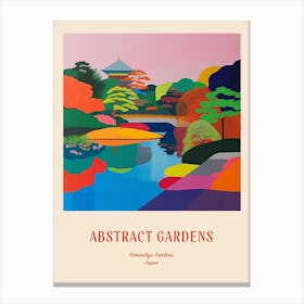 Colourful Gardens Hamarikyu Gardens Japan 4 Red Poster Canvas Print