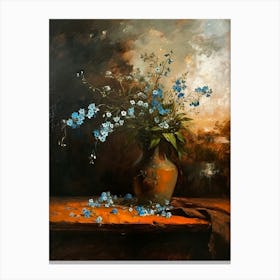 Baroque Floral Still Life Forget Me Nots 5 Canvas Print