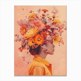 Flowers On A Woman'S Head 1 Canvas Print