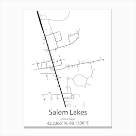 Salem,United States Minimalist Map Toile