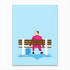 Man Sitting On A Bench Canvas Print