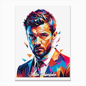 Justin Timberlake 03 Portrait Music Icon Style WPAP Pop Art Canvas Print