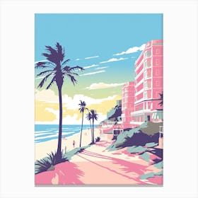 Bondi Beach In Risograph Style 3 Canvas Print