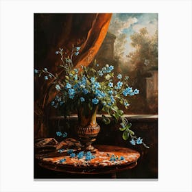 Baroque Floral Still Life Forget Me Nots 6 Canvas Print