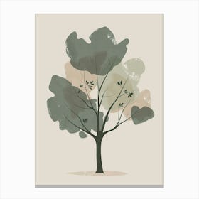 Pecan Tree Minimal Japandi Illustration 4 Canvas Print