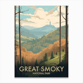 Great Smoky National Park Vintage Travel Poster 2 Canvas Print