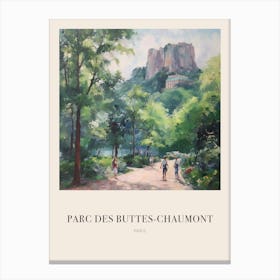 Parc Des Buttes Chaumont Paris France 4 Vintage Cezanne Inspired Poster Canvas Print