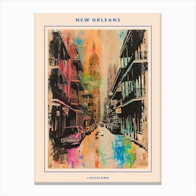 Retro New Orleans Painting Style Poster 3 Canvas Print