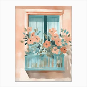 Pastel balcony and flowers Canvas Print