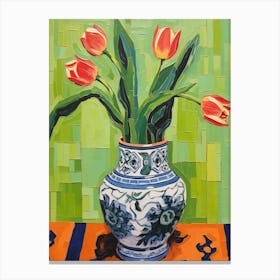Flowers In A Vase Still Life Painting Tulips 17 Canvas Print