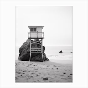Malibu, Black And White Analogue Photograph 4 Canvas Print