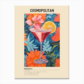 Cosmopolitan Cocktail Ingredients Poster Canvas Print