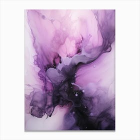 Lilac And Black Flow Asbtract Painting 2 Canvas Print