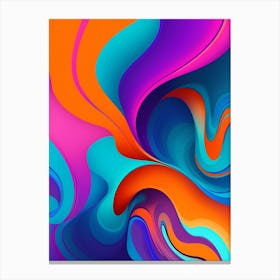 Abstract Colorful Waves Vertical Composition 69 Canvas Print