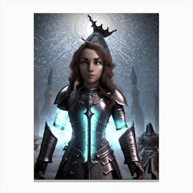 Young Woman In Armor Canvas Print