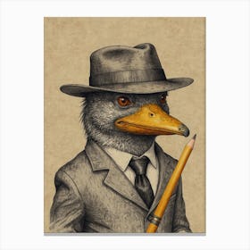 Bird In A Suit 1 Canvas Print