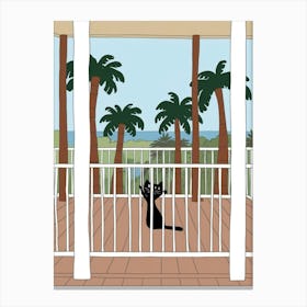 Cat On The Porch Canvas Print