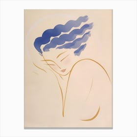 Woman With Blue Hair Canvas Print