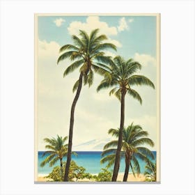 Wailea Beach Maui Hawaii Vintage Canvas Print