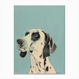 Pastel Hound Dog Pastel Line Illustration  3 Canvas Print