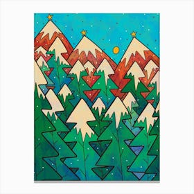 Christmas Green Forest Canvas Print