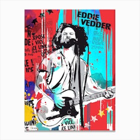 Eddie Vedder Pop Art Canvas Print