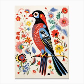 Scandinavian Bird Illustration Falcon 2 Canvas Print